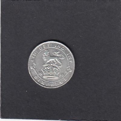 Beschrijving: 6 Pence  GEORGIUS V